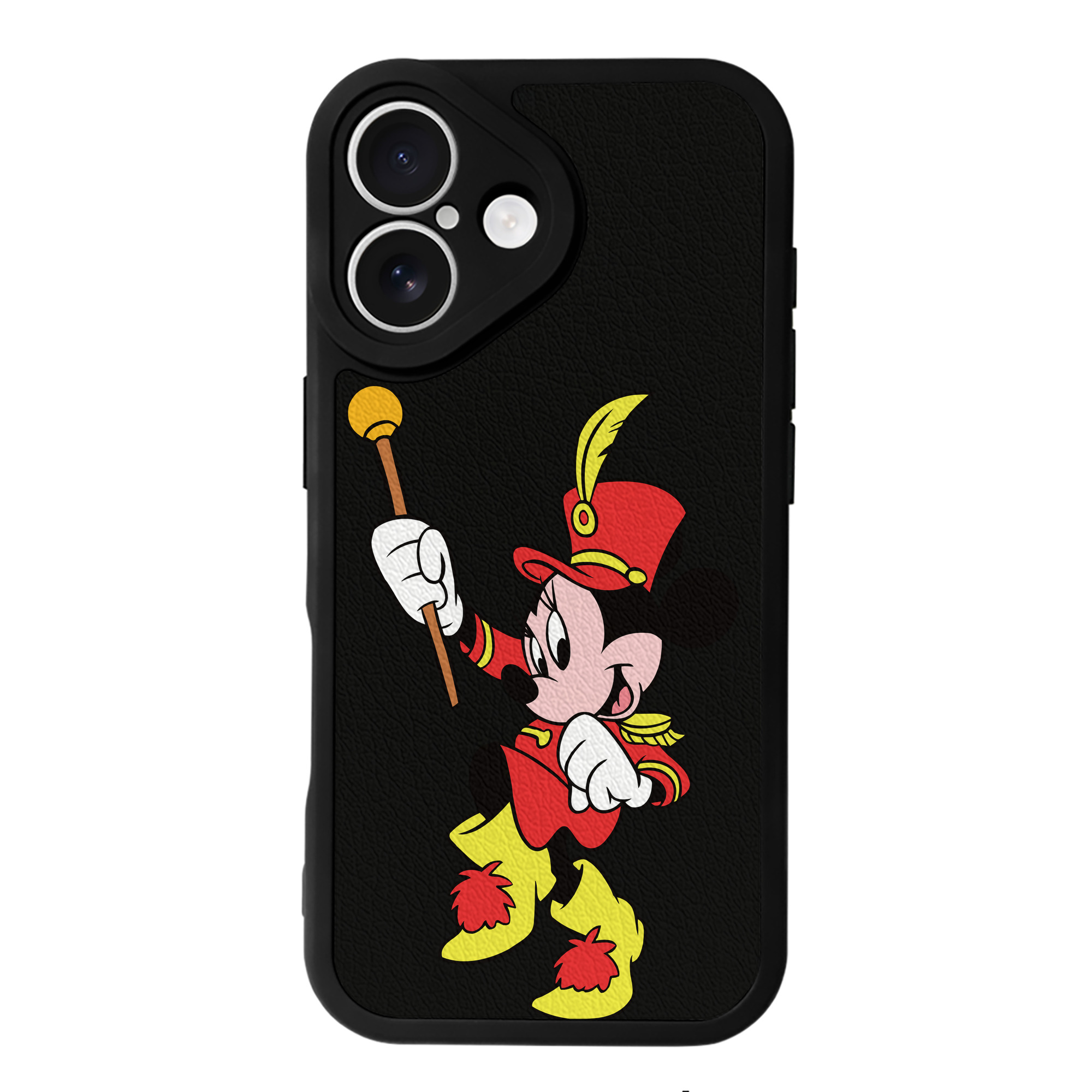 （画像用） ミッキーマウス Mickey Mouse 【iPhone 16シリーズ対応】シリコンスマホケース（レザー調） 材質：シリコン